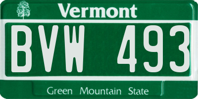VT license plate BVW493