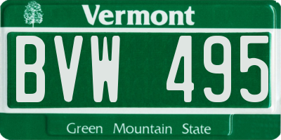 VT license plate BVW495