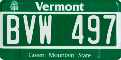 VT license plate BVW497