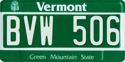 VT license plate BVW506