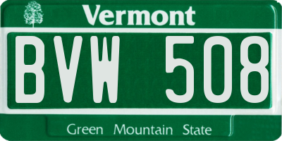 VT license plate BVW508