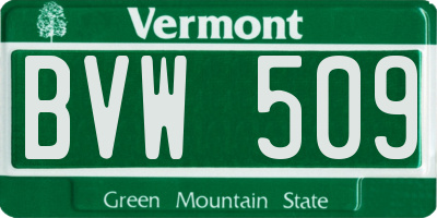 VT license plate BVW509