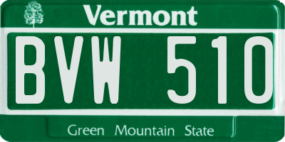 VT license plate BVW510