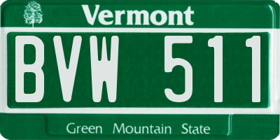 VT license plate BVW511