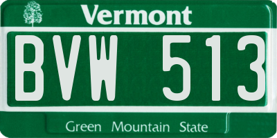 VT license plate BVW513