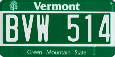 VT license plate BVW514