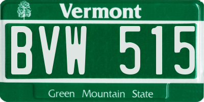 VT license plate BVW515