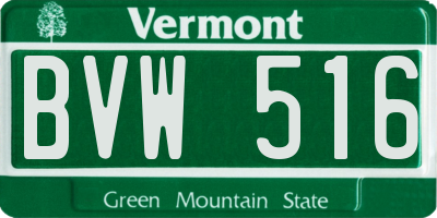 VT license plate BVW516
