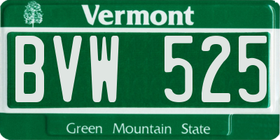 VT license plate BVW525