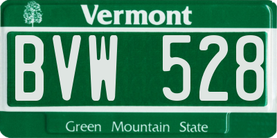 VT license plate BVW528