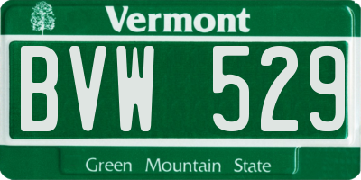 VT license plate BVW529