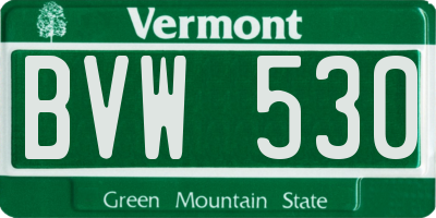 VT license plate BVW530