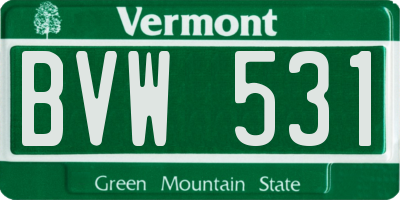 VT license plate BVW531