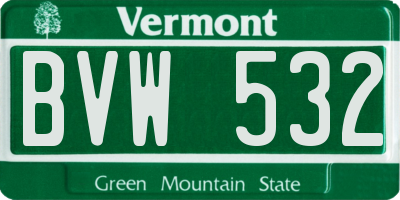 VT license plate BVW532