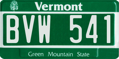 VT license plate BVW541