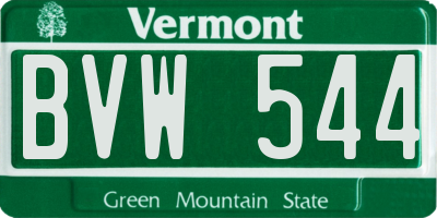 VT license plate BVW544