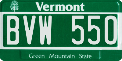 VT license plate BVW550