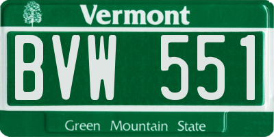 VT license plate BVW551