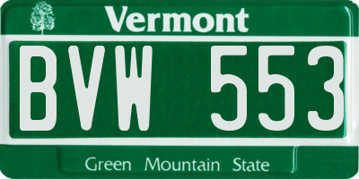 VT license plate BVW553