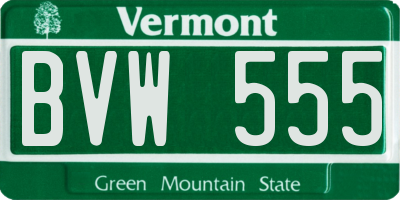 VT license plate BVW555