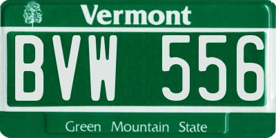 VT license plate BVW556