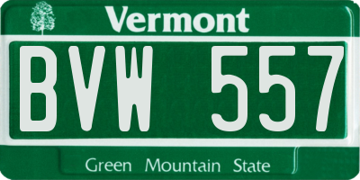 VT license plate BVW557