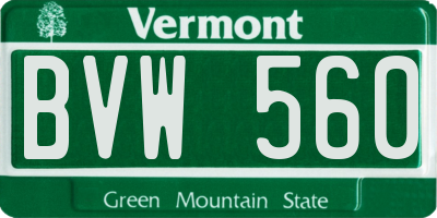 VT license plate BVW560