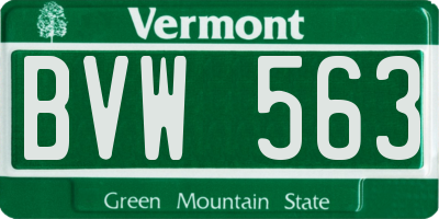 VT license plate BVW563