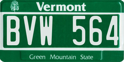 VT license plate BVW564