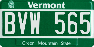 VT license plate BVW565