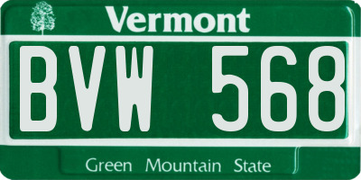 VT license plate BVW568