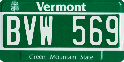 VT license plate BVW569