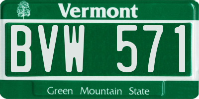 VT license plate BVW571