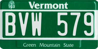VT license plate BVW579