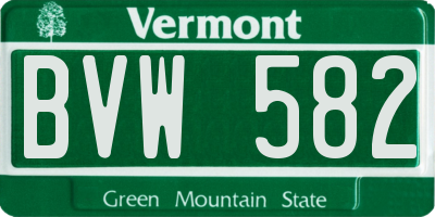 VT license plate BVW582