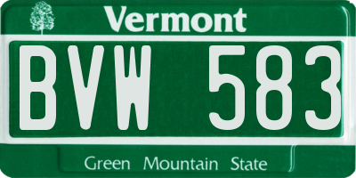 VT license plate BVW583