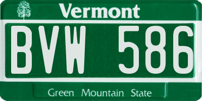 VT license plate BVW586