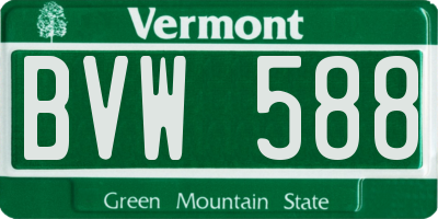 VT license plate BVW588