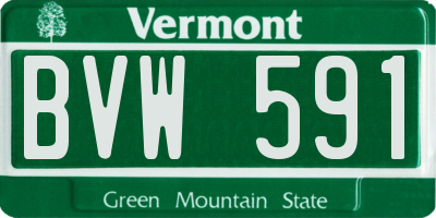 VT license plate BVW591