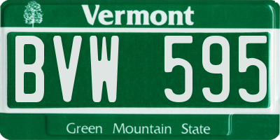 VT license plate BVW595