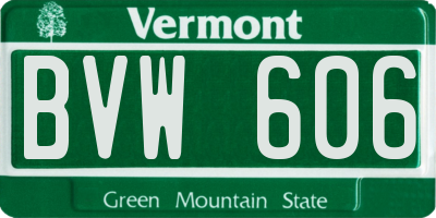 VT license plate BVW606