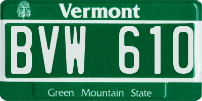 VT license plate BVW610