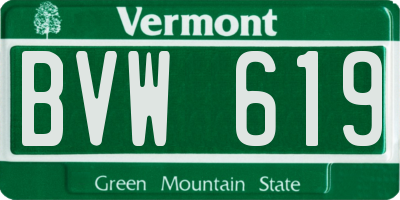 VT license plate BVW619