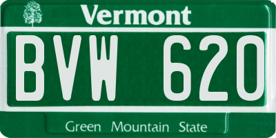 VT license plate BVW620