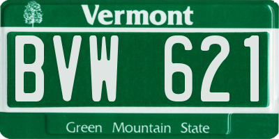 VT license plate BVW621