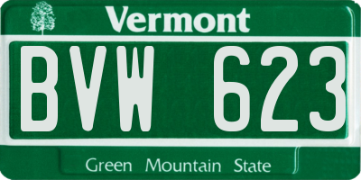 VT license plate BVW623