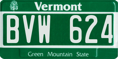 VT license plate BVW624