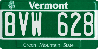 VT license plate BVW628