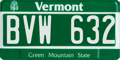 VT license plate BVW632