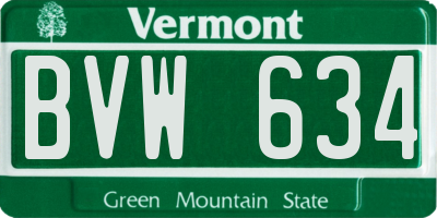 VT license plate BVW634